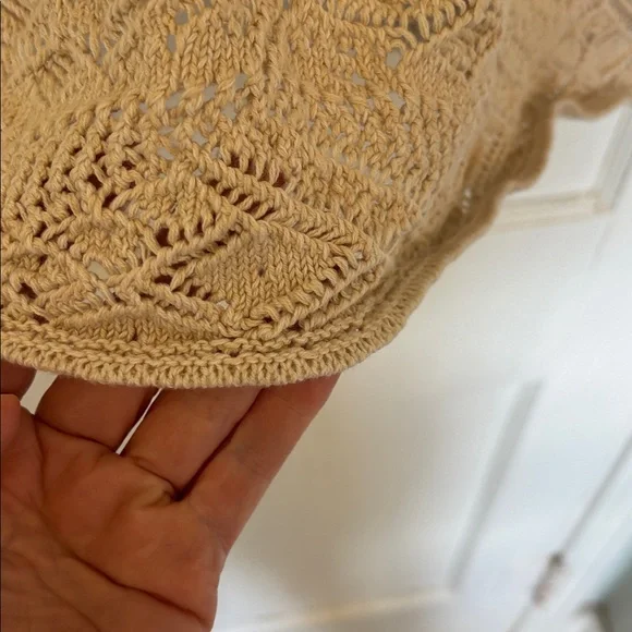 JM Collection Textured Beige knit  Cardigan - Picture 6 of 7